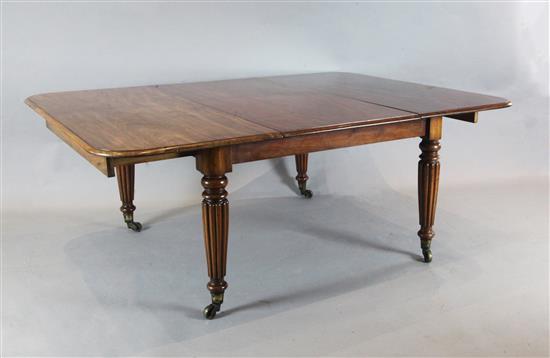 A large George IV mahogany extending dining table, W.4ft 7in. Extended 12ft 1in. H.2ft 4in